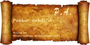 Pekker Arkád névjegykártya